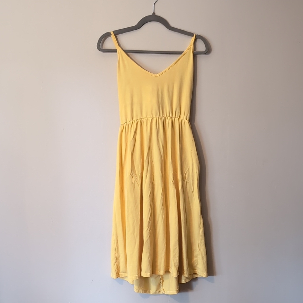 Yellow Midi Sundress with Spaghetti Straps